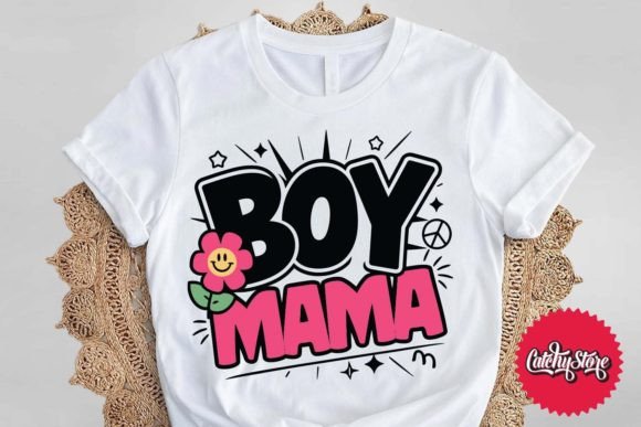 Boy Mama Mother's Day T-shirt Design Graphic T-shirt Designs By CatchyStore