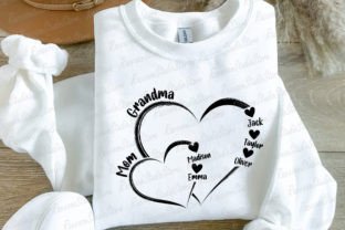 CUSTOM Heart Kid Name Grandma Mom Png Graphic Crafts By RaccoonStudioStore 4