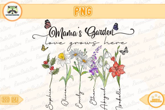 Mama's Garden Png Graphic Crafts By RaccoonStudioStore