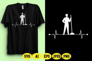 Cleaning Elements with Heartbeat Line Graphic T-shirt Designs By fatimaakhter01936
