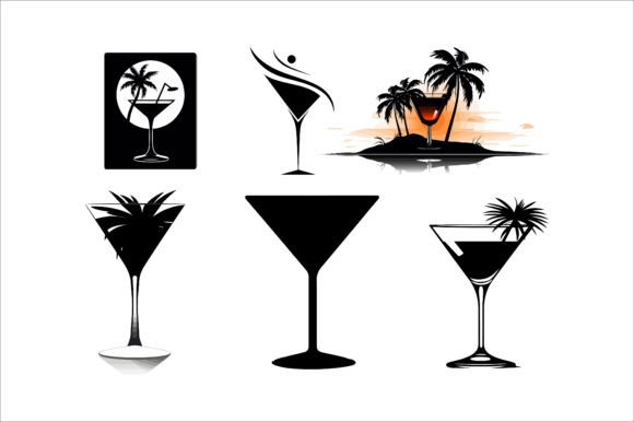 Cocktail Creations Silhouette Vector Graphic Illustrations By Creative shirts