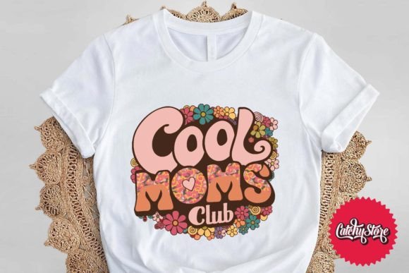 Cool Moms Club Mother's Day T-shirt Grafica Design di T-shirt Di CatchyStore