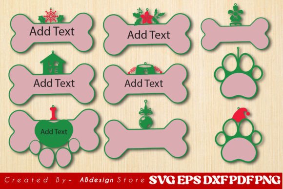 Dog Paw Pet Christmas Ornament Graphic 3D SVG By ABdesignStore