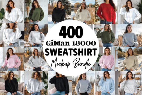 Gildan 18000 Sweatshirt Mockup Bundle Graphic Product Mockups By MockupStore