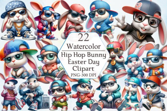 Hip Hop Bunny Easter Day Sublimation Graphic Illustrations By ArtStory