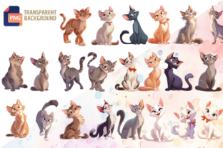Royal Cute Cats - Clipart Grafik Druckbare Illustrationen Von Sahad Stavros Studio 2