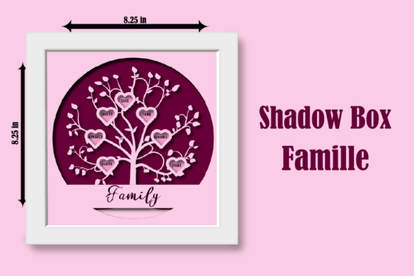 Shadow Box Famille Tree Graphic 3D SVG By RoyalDesignsSVG