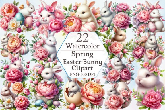 Spring Easter Bunny Clipart Graphic Illustrations By ArtStory