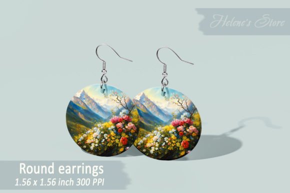 Spring Mountains ROUND EARRING Designs Grafica Creazioni Di Helene's store