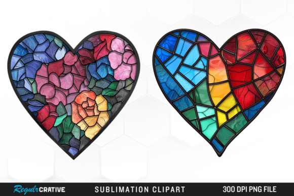 Stained Glass Heart Sublimation Clipart Graphic Illustrations By Regulrcrative