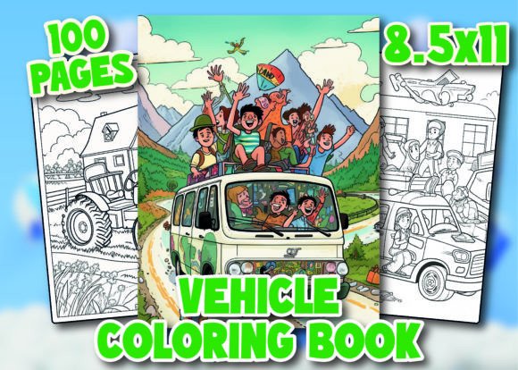 Vehicle Coloring Pages for Kids Gráfico Páginas y libros de colorear para niños Por JSS GLOBAL IT 03