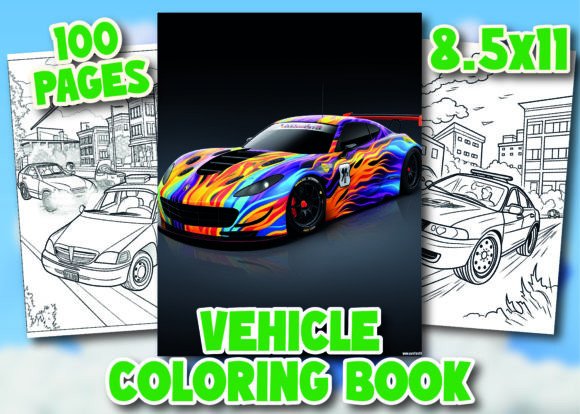 Vehicle Coloring Pages for Kids Graphic Coloring Pages & Books Kids By JSS GLOBAL IT 03