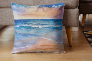 Watercolor Glitter Ocean Wave Background Grafika Tła Przez Creative River 5