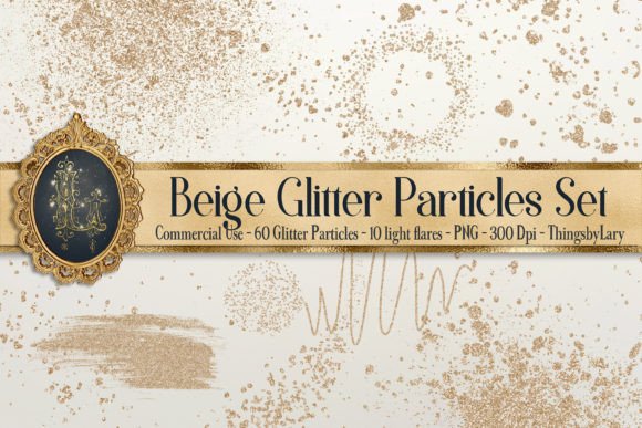 70 Beige Glitter Particles Set PNG Image Grafika Rękodzieła Przez ThingsbyLary