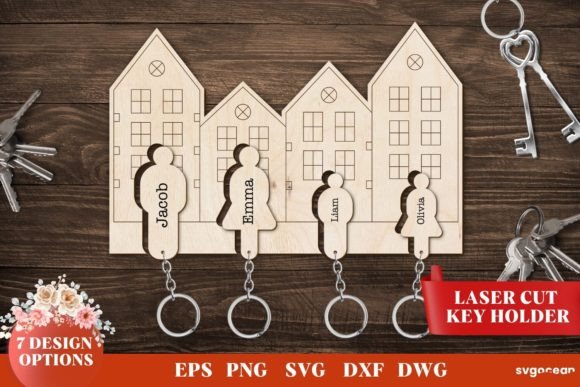 Family Key Holders Laser Cut Files Graphic Crafts By SvgOcean