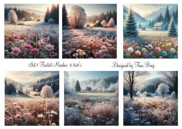 Frosted Meadow Graphic AI Illustrations By Tina Bing