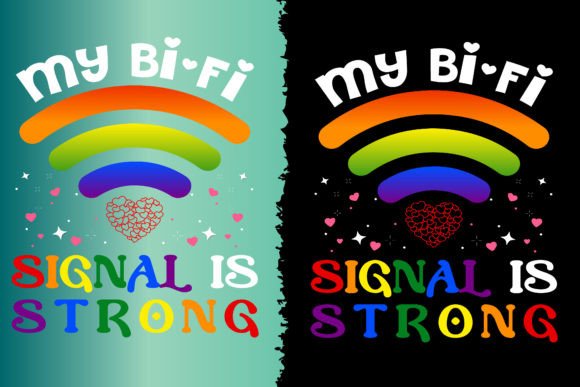 My Bi-Fi Signal is Strong - Pride Design Illustration Designs de T-shirts Par AR88Design