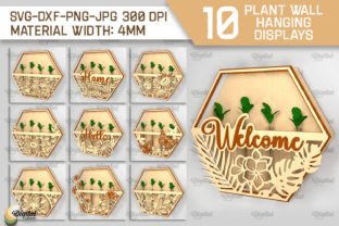 Plant Wall Hanging Display SVG Bundle Graphic 3D SVG By Digital Idea 1