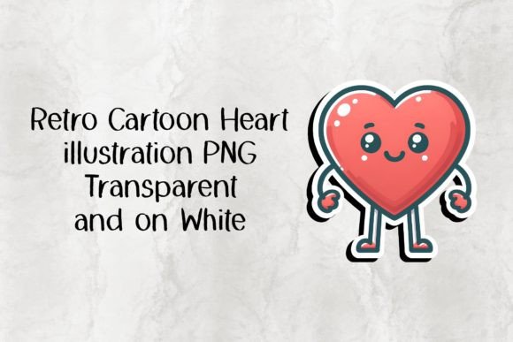 Retro Cartoon Heart PNG Graphic AI Transparent PNGs By Tamawuku Shop
