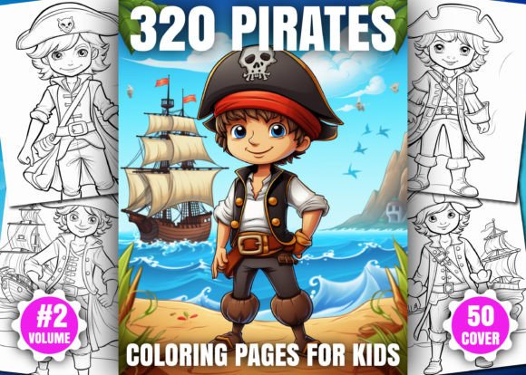 320 Pirate Coloring Pages for Kids - KDP Graphic Coloring Pages & Books Kids By Ochiya Store