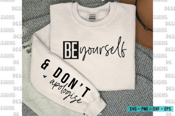 Be Yourself Be Kind Apologize Sleeve Svg Gráfico Diseños de Camisetas Por Magic Design Bundle