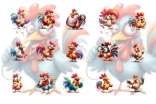 Funny Chicken Watercolor Clipart Bundle Graphic Illustrations By shipna2005 2
