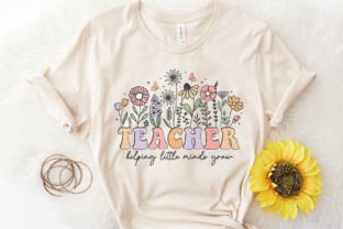 Retro Teacher, Helping Little Minds Grow Graphic T-shirt Designs By TBA Digital Files 4