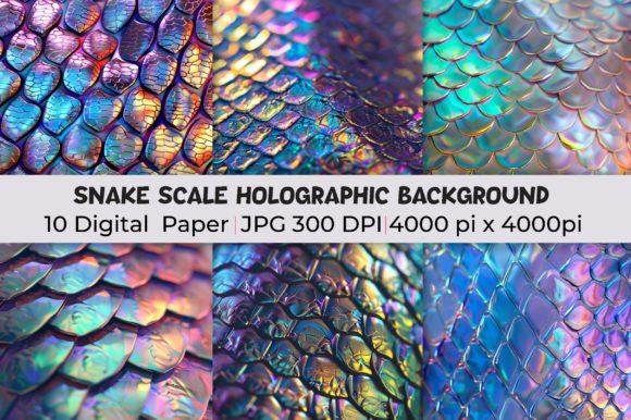 Snake Scale Holographic Background Gráfico Fondos Por mirazooze