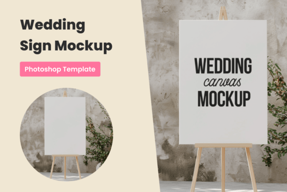 Wedding Sign Mockup | Welcome Sign Grafika Niestandardowe Makiety Produktów Przez AnaSt