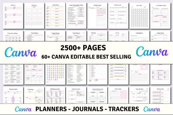 60+ Editable Canva Planners Templates Graphic KDP Interiors By Lavlu Creative Zone