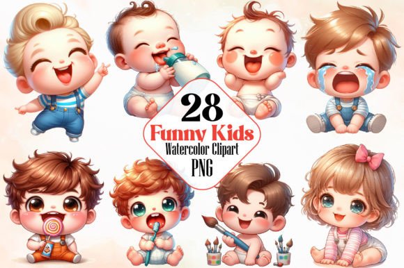 Kids Clipart - Children Clipart Baby PNG Graphic Illustrations By RobertsArt