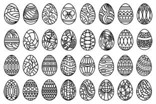 Patterned Egg Illustrations Set Graphic Illustrations By G93