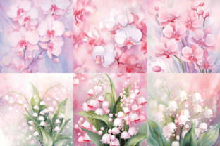 Watercolor White Pink Flower Backgrounds Grafica Sfondi Di Color Studio 8