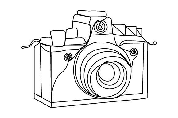 One Line Drawing of Camera Icon Graphic Illustrations By D-Stocker