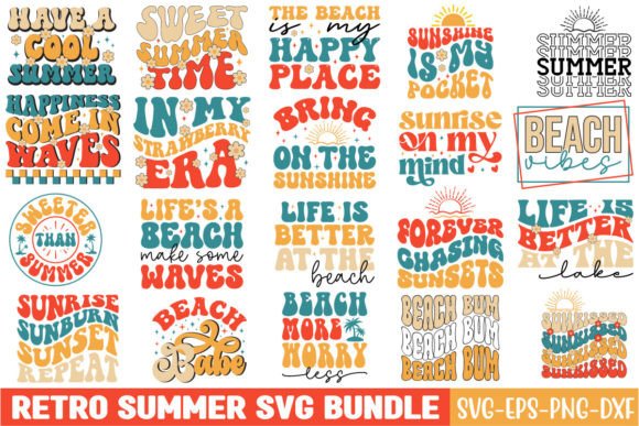 20 Retro Summer Svg Design Bundle Afbeelding Crafts Door Art King @