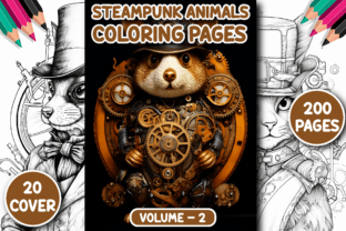 200 Steampunk Animals Coloring Pages Graphic Coloring Pages & Books Adults By royalerink 1