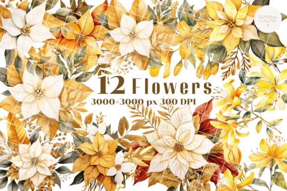 Autumn Flowers Clipart Graphic Illustrations By kennocha748
