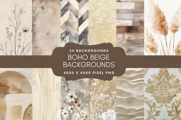 Beautiful Boho Beige Backgrounds Illustration Fonds d'Écran Par Enchanted Marketing Imagery