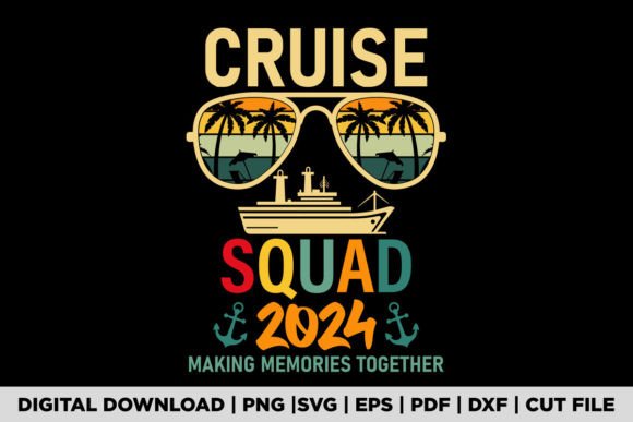 Cruise Squad 2024 Family Vacation Graphic T-shirt Designs By POD Graphix