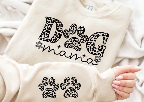 Dog Mama Sleeve Black Leopard T Shirt Graphic T-shirt Designs By syedafatematujjuhura