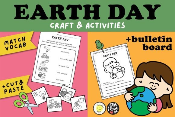 EARTH DAY Craft Bulletin Board Activity Graphic K By Bonalisa Smile