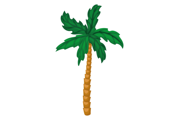 Jungle Palm Cartoon Icon. Tropical Fores Grafik Druckbare Illustrationen Von ladadikart