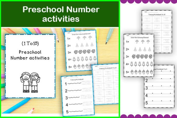 Kindergarten Math Activity Number to 15 Graphic PreK By TheStudyKits