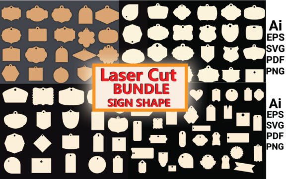 Laser Die Cut Sign Shape SVG Bundle Grafica SVG 3D Di VIP DESIGN