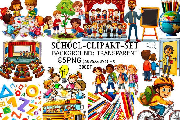 School Clipart Set Graphic Illustrations By Dream Squad