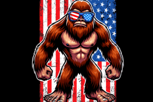 Usa Bigfoot Riding T Rex 4th of July. Graphic T-shirt Designs By Trendy Creative 1