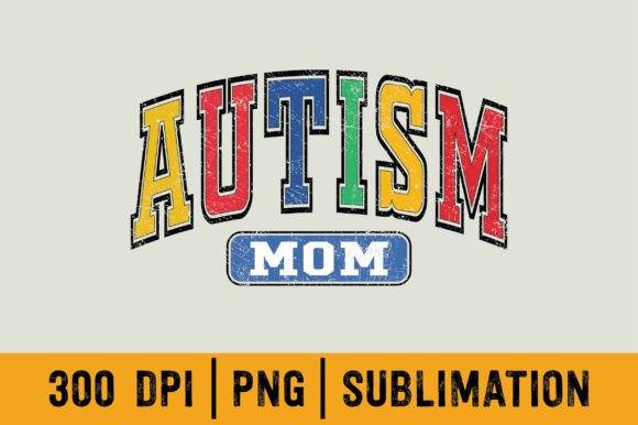 Autism Mom PNG Sublimation, Retro Mama Gráfico Artesanato Por Sublimation Design