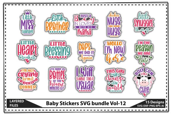 Baby Stickers SVG Bundle Vol-12 Graphic Crafts By Craft Store