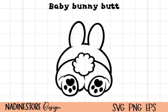 Cute Baby Bunny Butt SVG, EPS, PNG. Afbeelding Crafts Door NadineStore