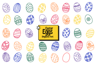 Easter Eggs Dingbats Font By Chonada 1